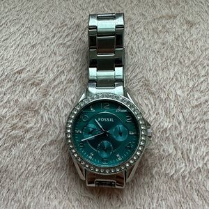 Teal Fossil Watch